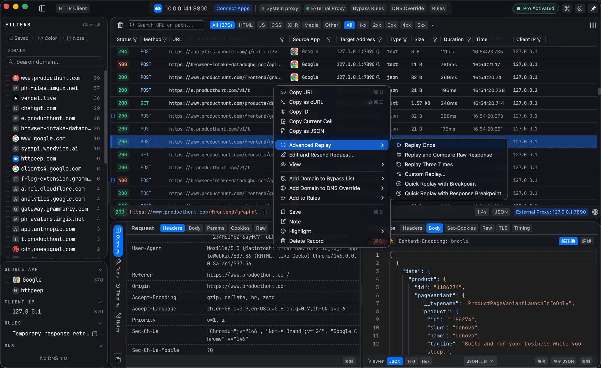 HTTPeep — Web Debugging Proxy & HTTP Debugger for Developers