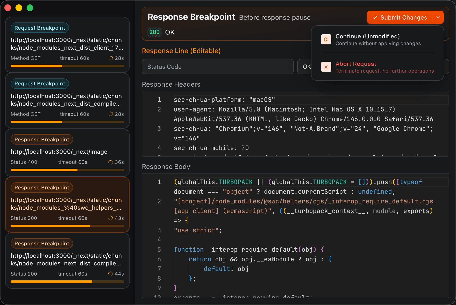 Breakpoint debugging